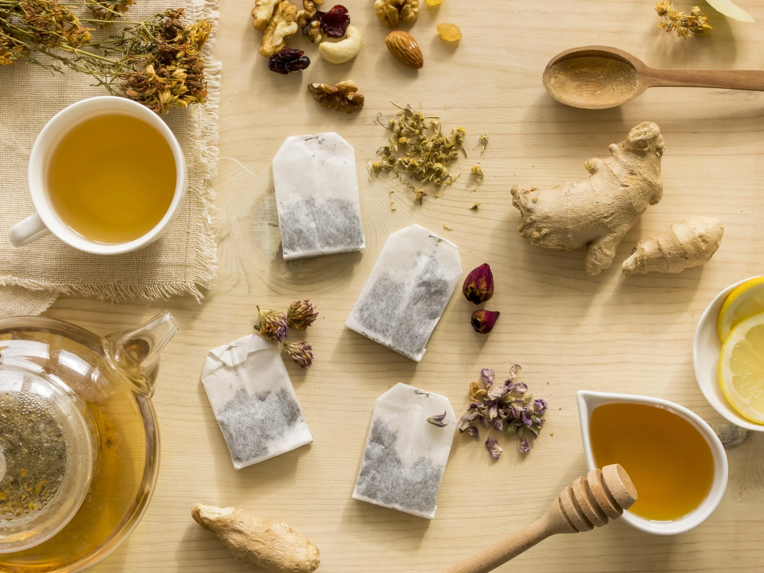 flat-lay-natural-medicinal-herbs-with-tea